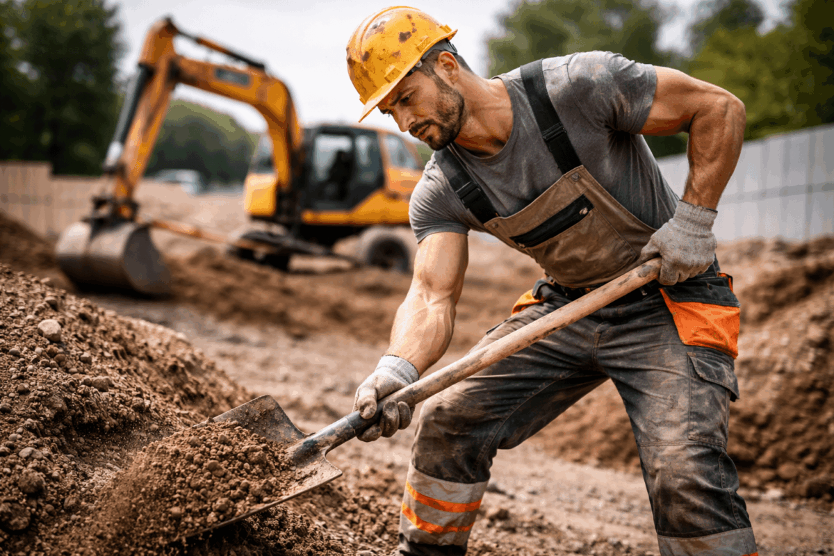 Terrassier chantier terrassement fouilles tranchées nivellement travaux publics BTP