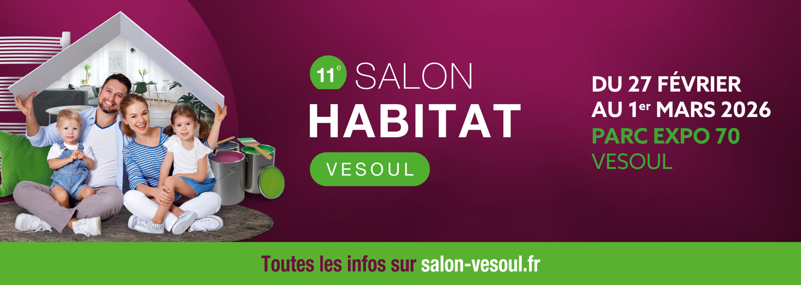 Affiche du 11ᵉ Salon Habitat de Vesoul – du 27 février au 1er mars 2026 au Parc Expo 70.
