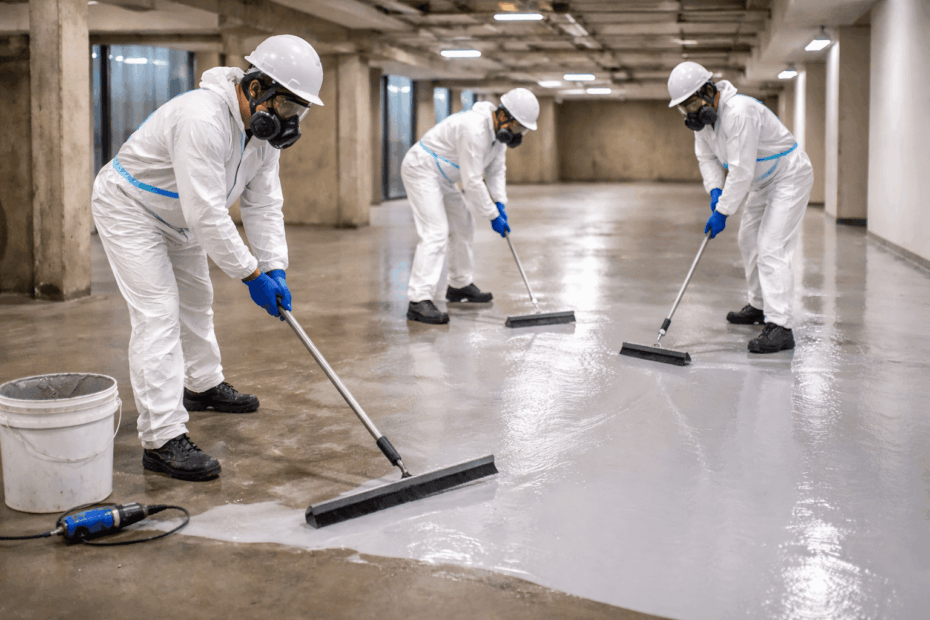 Applicateur étanchéité liquide appliquant un revêtement sur une surface