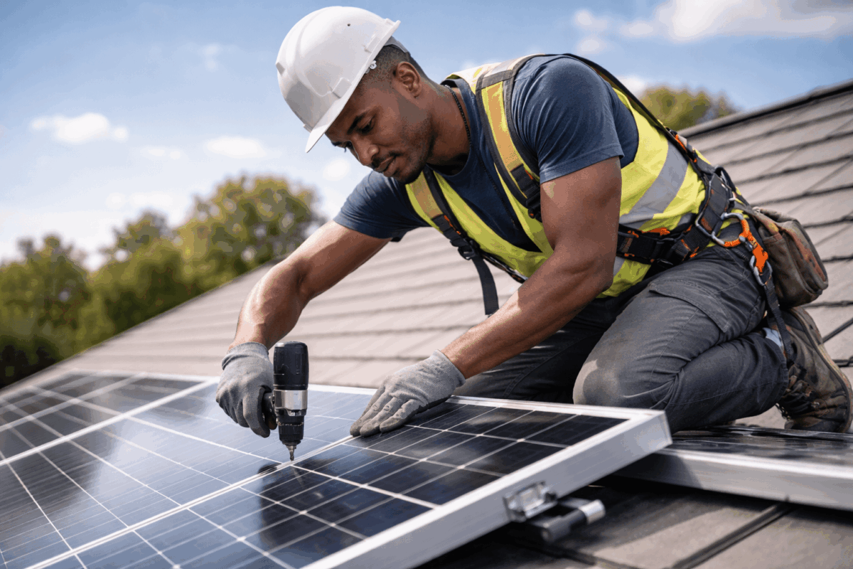 Installateur panneaux solaires, métier du BTP