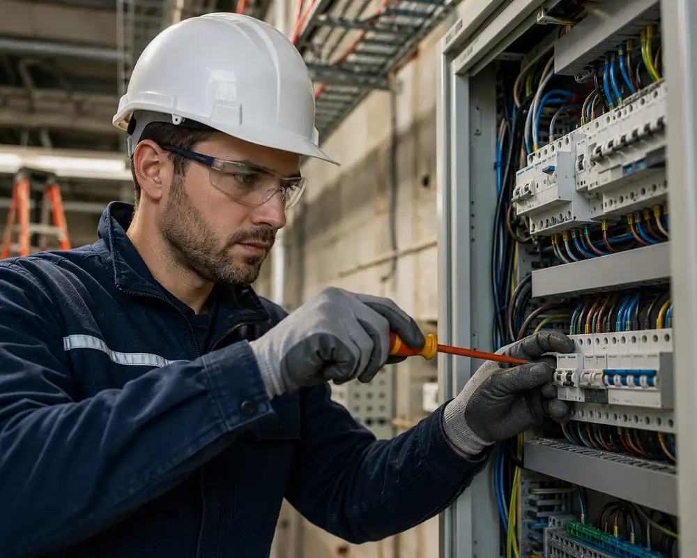 Électricien, métier du BTP
