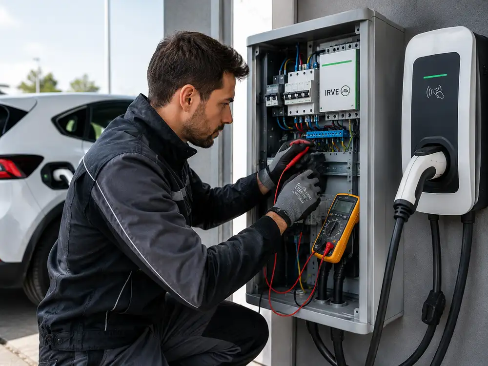 Installation, raccordement, mise en service, configuration, maintenance et dépannage des infrastructures de recharge pour véhicules électriques (IRVE)., métier du BTP